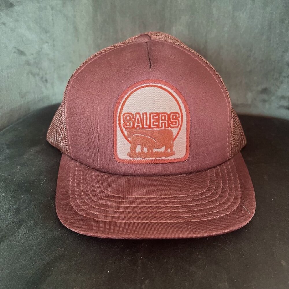 Vintage Salers Cattle Trucker Hat (70s, 80s, Retro, Country)
